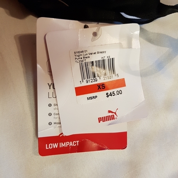 Puma women's size xs Yogini Lux Strappy padded black bra, NWT - Picture 3 of 10